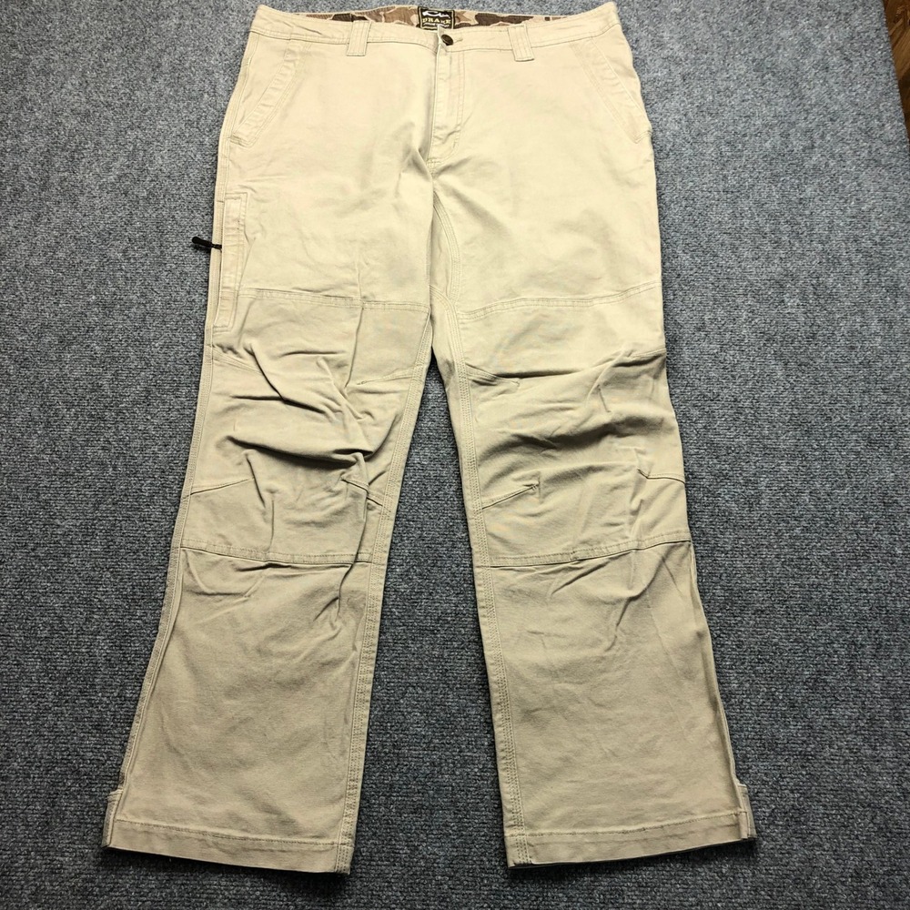 Drake Waterfowl Systems Mens Khaki Tan Camo Trim Stretch Outdoor Pants 36x29